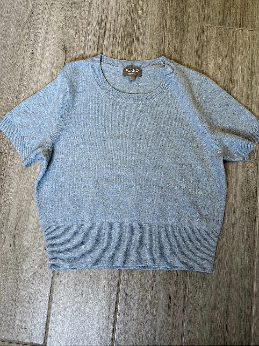 J.Crew Cashmere Shrunken T-Shirt Sweater in Blue